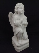 Grande statue ange angelot chérubin porcelaine biscuit 28cm ancien religieux