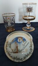 SOUVENIRS DE COMMUNION BONBONNIÈRE LIMOGES FRANCE  ET DEUX VERRES ANNÉES 50/60