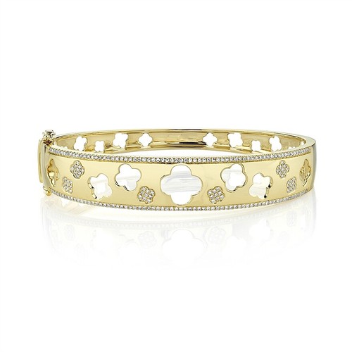 14k jaune trèfle bracelet - or,