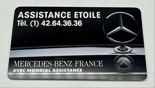 Carte MERCEDES-BENZ France Assistance Etoile - 1980/90's - TBE