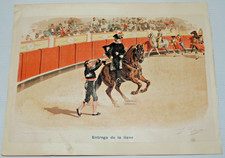 Gravure 19ème tauromachie - 19ème,