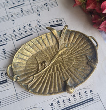 ANCIEN VIDE POCHE BRONZE SIGNE AD FORME PANIER ESCARGOT