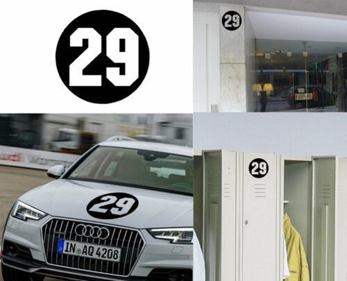 Numéro autocollant vinyle - 29,