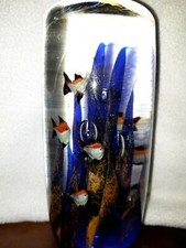 REDUCED -MURANO 8 Fish in Aquarium Coral Reef Art Glass Sculpture/Paperweight 