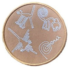Patch Nazca Lines (3,5 pouces) insigne fer/coudre Amérique du Sud Trek Pérou ...