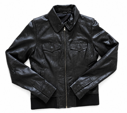 Blouson cuir noir style - cuir,