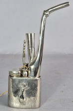 Ancienne pipe bronze argenté