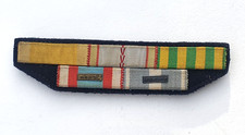 Barrettes de ruban 5 médailles, Médaille Militaire, 1939-1945, Indochine Algérie