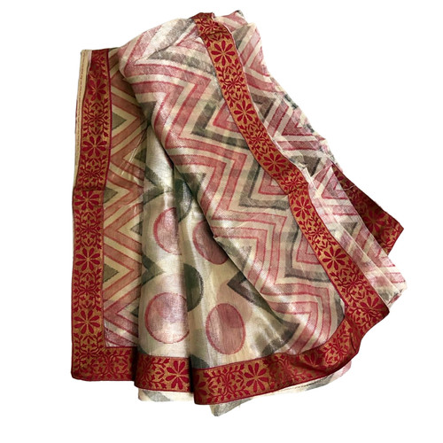 Robe beige sari indien - , vintage