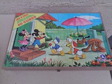Jouet Boite A Cube Jeu D'éveil Made In France Vintage 40 Cubes Walt Disney