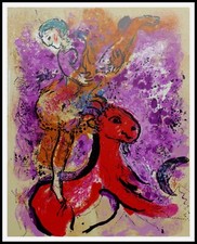 Marc CHAGALL : l'écuyère, lithographie originale 1957