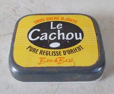 Vintage candy tin box LE CACHOU antique sweet France container Bon & Best
