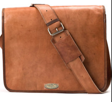 Sacoche pour ordinateur portable vintage en cuir de chameau véritable pour ho...