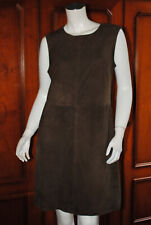 Robe, doublée, CAROLL, marron, daim, taille 42, fermeture éclair, souple.