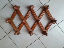 Porte Manteaux Mural Pliable En Accordéon En Bois 10 Pathères Vintage Déco Rétro