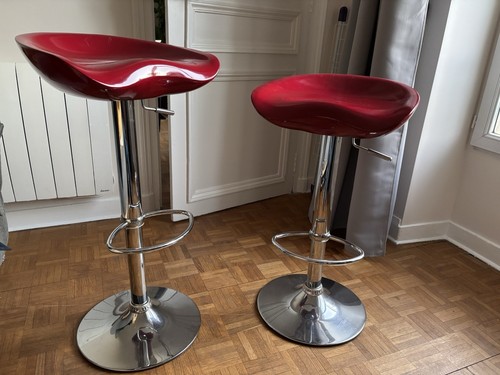 Tabourets rouges bordeaux - 2,