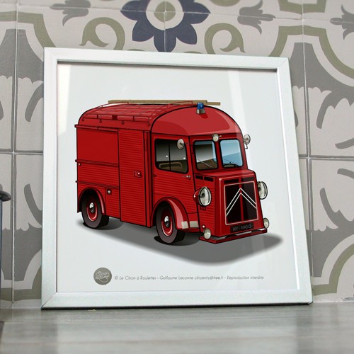 Poster citroën pompier - poster,