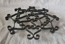 Ancien dessous de plat en fer forgé artisanal Vintage 1970 Diamètre 25 cm