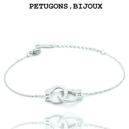 Bracelet fin menottes acier - bracelet, "menottes"