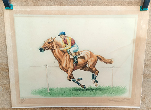 Gravure ancienne cheval - gravure,