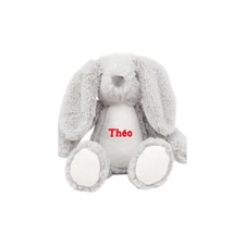 Mini peluche doudou lapin gris