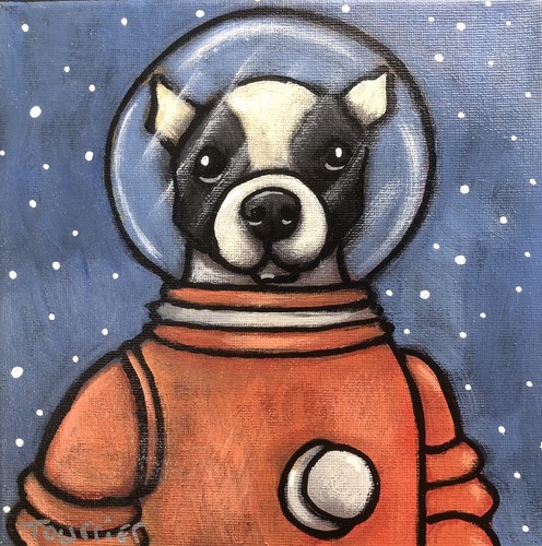 Tableau chien astronaute - tableau,