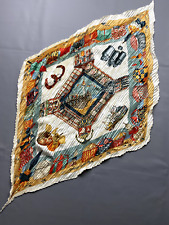 Magnifique  foulard vintage plissé  Hermès " Charmes des plages Normande "