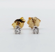 Puces d'oreilles vintage or 18k diamant tailles brillant en serti griffes
