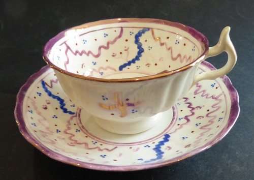 Tasse faience anglaise lustre - tasse,