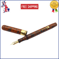 VINTAGE CONWAY STEWART 206M STYLO PLUME ROUGE TACHETÉ SPRINGY 14K GOLD...