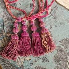 Paire Embrasses XIXe Victorian Passementerie Tassels 19thC Houles