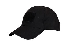 Casquette noire avec velcro en façade