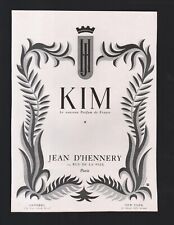 publicite papier de 1946  parfumeur Jean d'hennery Kim dos parfums Rigaud dessin