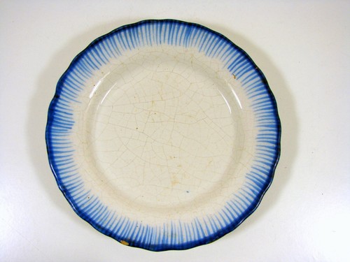 Assiette faïence craquelé - faïence,