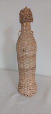 Bouteille Carafe En Osier Paille Vintage