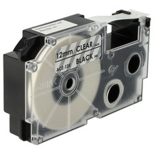 Cartouche à ruban pour Casio KL-300 KL-70E KL-60 KL-7000 KL-7200 noirtransparent