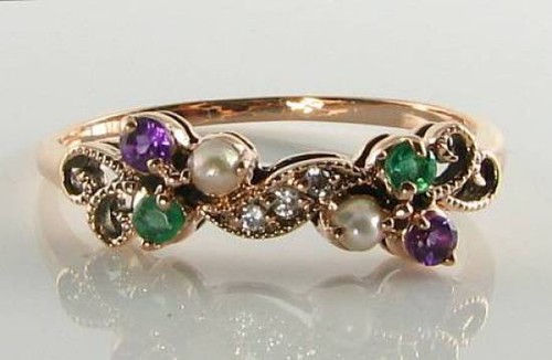 Bague suffragette rose 9 - bague,