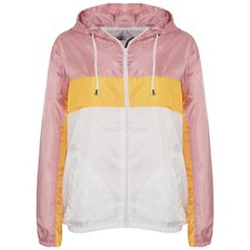 Veste Imperméable À Capuche Contrastée Rose Pour Filles Enfants 5-13 Ans