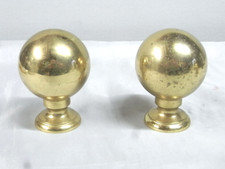 🇫🇷 ANCIENNE PAIRE BOULES ESCALIER BRONZE ORNEMENT DECORATION MEUBLE