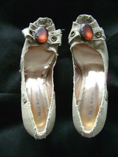 Escarpins neufs Paulo Brandao esprit grunge en toile beige - 39