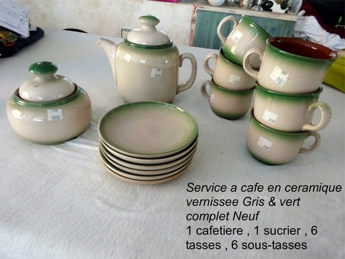 Service cafe gris vert - gris,