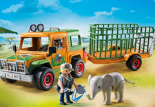 Playmobil -- Pièce de rechange -- Véhicule avec éléphanteau et soigneurs 6937 --