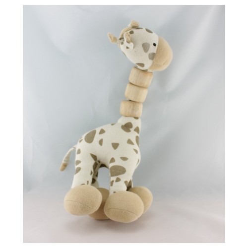Doudou girafe beige kaki