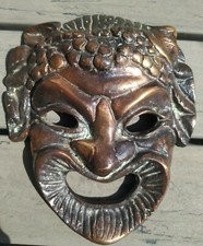 Vintage. Masque de DIABLE en bronze. Haut. 17 cm. TTB État