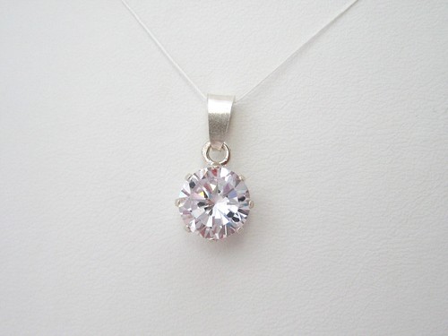Pendentif solitaire oxyde - , de