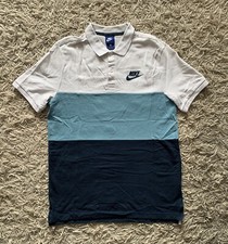 Polo Nike À Rayures 100% Coton Blanc Bleu Taille M En Très Bon État