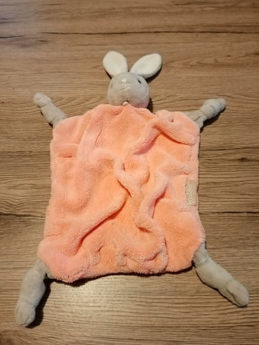 Doudou plat plume lapin gris - plume,