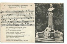 59  LILLE  MONUMENT DE DESROUSSEAUX  CHANSON DU P TIT QUINQUIN
