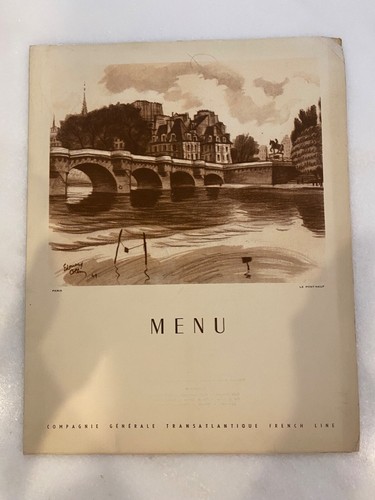 Ancien menu paquebot - , liberte