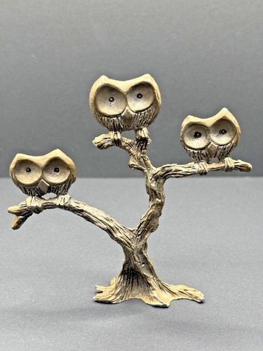 Vintage hunter pewter owl - vintage, 3